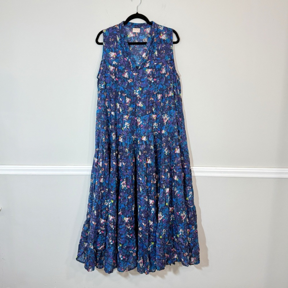 Asha Maxi Dress Sz XL Tiered 100% Cotton Lightweight Flowey Boho